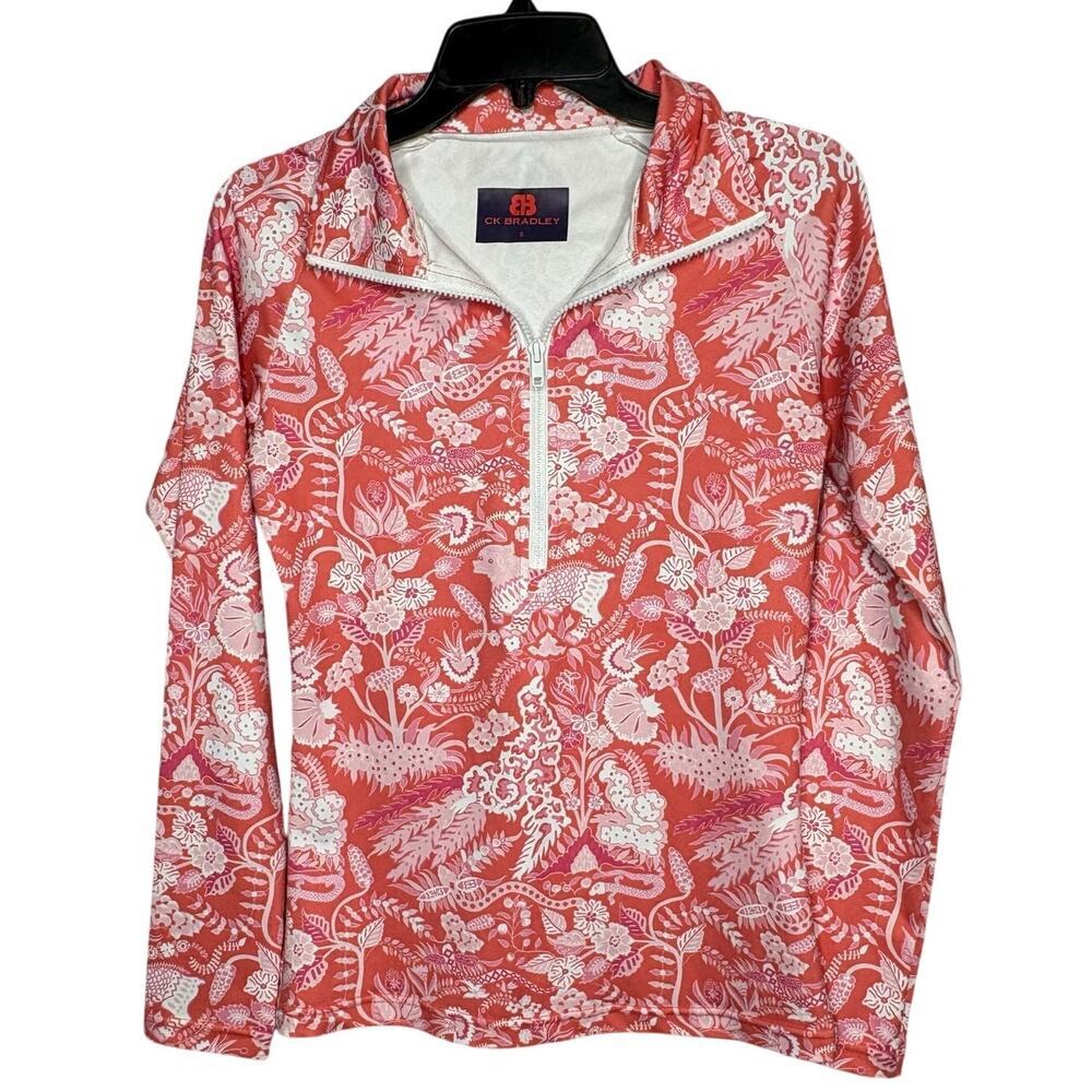 CK Bradley 1/2 Zip Tennis Pickleball Golf Long Sleeve Preppy Top Size Small